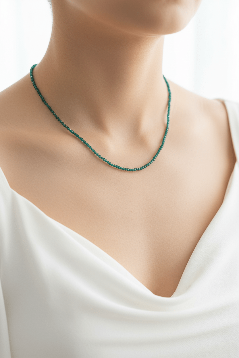 Collar zafiro facetado natural